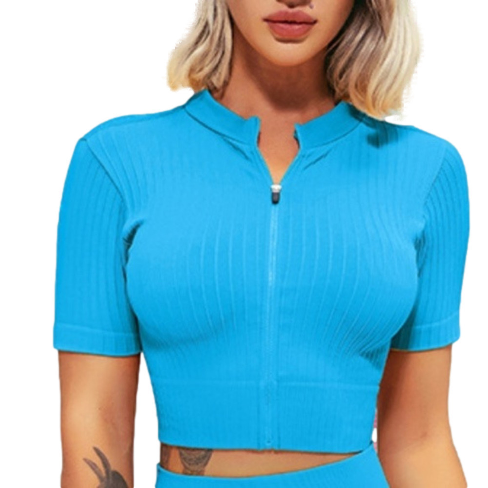 COPY - Blue Yoga Crop Top